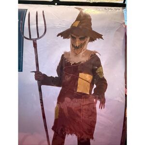 Suit Yourself Scary Scarecrow Costume Kids M 8-10 EUC
